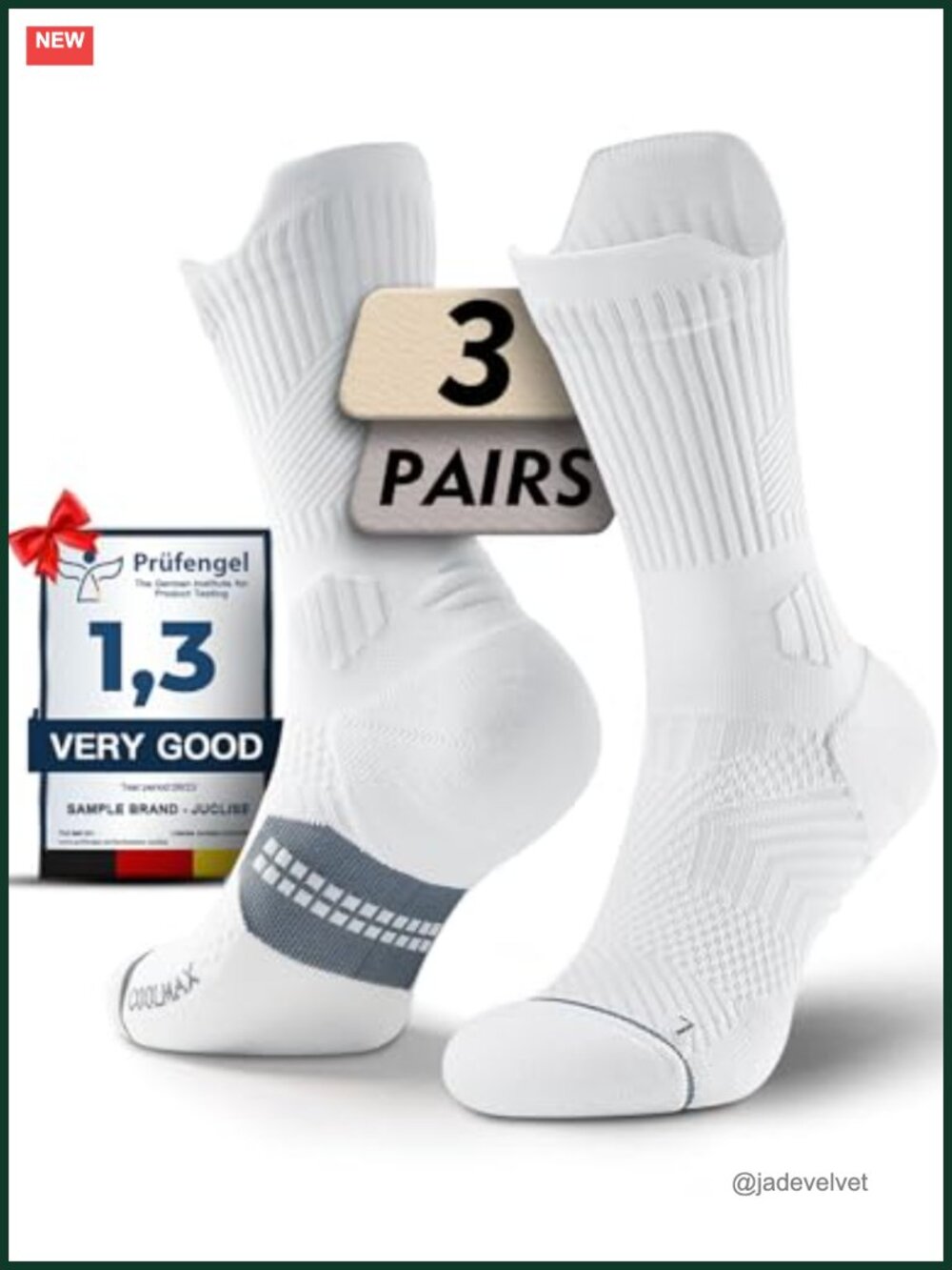 Womens Coolmax Bamboo Viscose Compression Running Crew Socks Moisture-Wicking